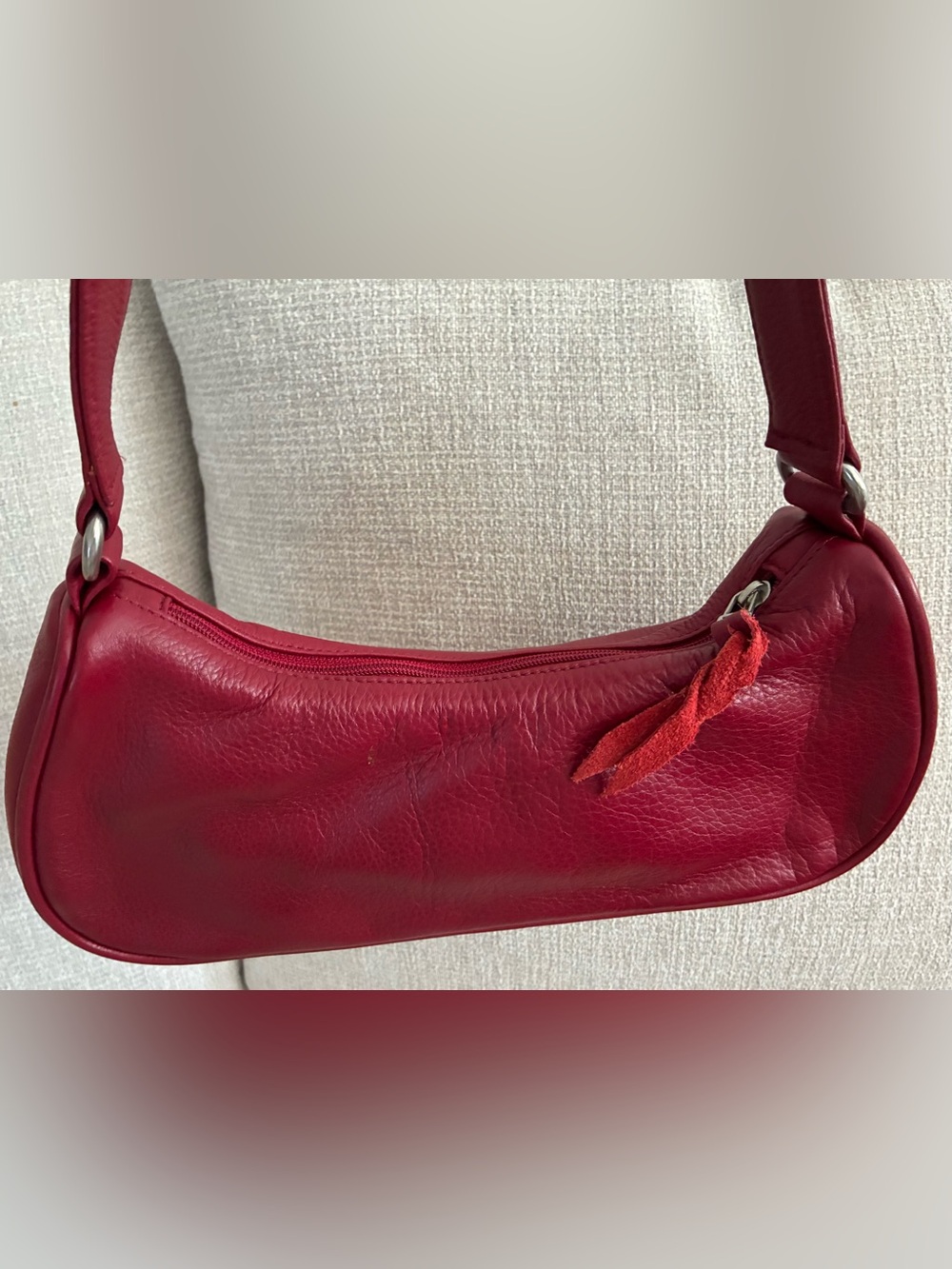 Sven Berry Red Leather Shoulder Bag